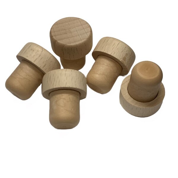 Natural wood cap, synthetic cork
